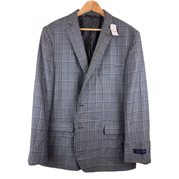 Brooks Brothers Regent Men's Sport Coat Blazer Two Button Gray Wool REDA 48R NEW
